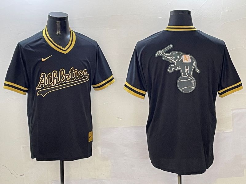 Men Oakland Athletics Blank Black Gold Game 2025 Nike MLB Jersey style 1
